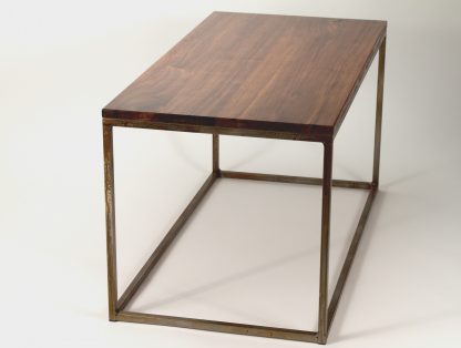 Modern Metal Box Frame Coffee Table Solid Wood Living Room Custom Table - Image 4
