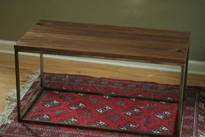 Modern Metal Box Frame Coffee Table Solid Wood Living Room Custom Table - Image 7