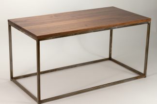 Modern Metal Box Frame Coffee Table Solid Wood Living Room Custom Table