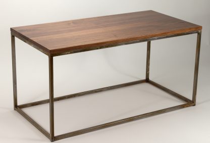 Modern Metal Box Frame Coffee Table Solid Wood Living Room Custom Table
