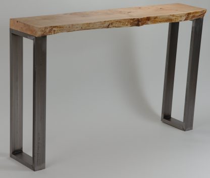 Live Edge Slab Steel Frame Entry Table/Console Solid Wood Living Room Custom Table - Image 3