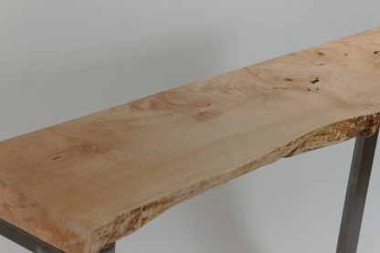 Live Edge Slab Steel Frame Entry Table/Console Solid Wood Living Room Custom Table - Image 5