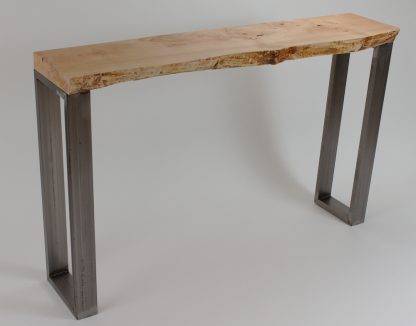 Live Edge Slab Steel Frame Entry Table/Console Solid Wood Living Room Custom Table - Image 6