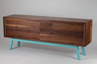Solid Walnut Media Console Credenza Mid-Century Modern MCM Living Room