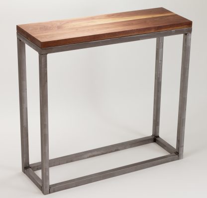 Modern Metal Box Frame Entry Table/Console Solid Wood Living Room Custom Table - Image 2