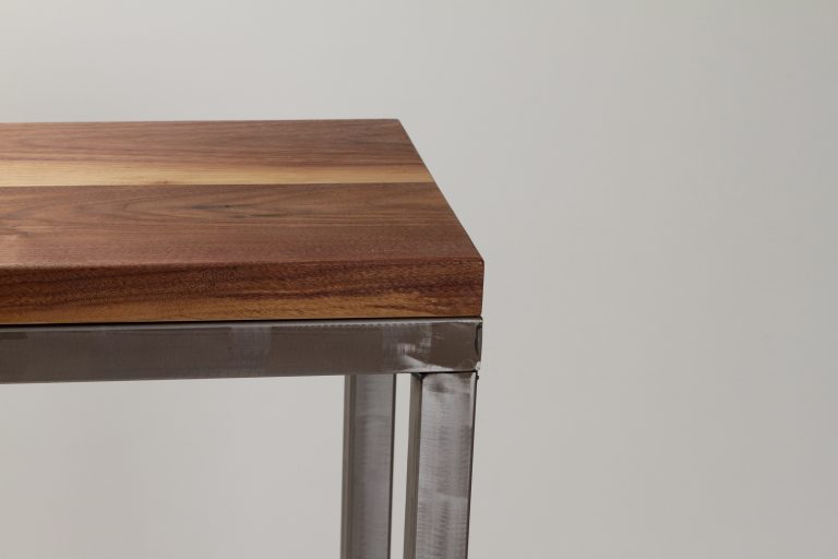 Modern Metal Box Frame Entry Table/Console Solid Wood Living Room