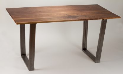 Modern Dining Table Solid Wood and Trapezoid Steel Legs Living Room Custom Table - Image 6