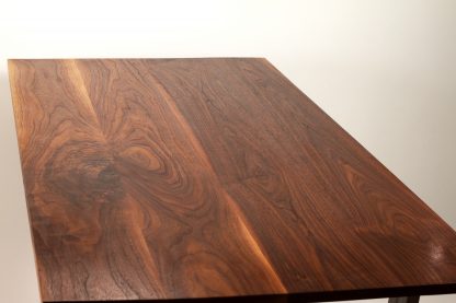 Modern Dining Table Solid Wood and Trapezoid Steel Legs Living Room Custom Table - Image 5