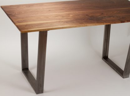Modern Dining Table Solid Wood and Trapezoid Steel Legs Living Room Custom Table - Image 7