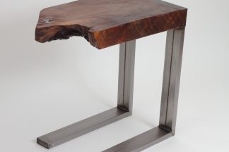 Live Edge Slab Steel Frame Sofa Table C-Table Solid Wood Living Room Custom Table