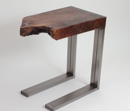 Live Edge Slab Steel Frame Sofa Table C-Table Solid Wood Living Room Custom Table