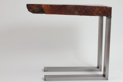 Live Edge Slab Steel Frame Sofa Table C-Table Solid Wood Living Room Custom Table - Image 6