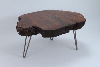 Live Edge Slab Steel Legs Coffee Table Solid Wood Living Room Custom Table