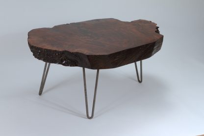 Live Edge Slab Steel Legs Coffee Table Solid Wood Living Room Custom Table - Image 6