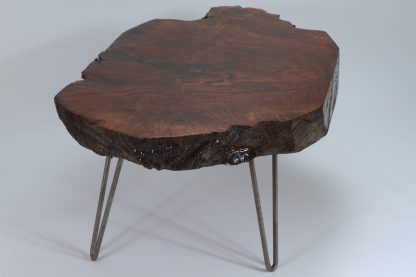 Live Edge Slab Steel Legs Coffee Table Solid Wood Living Room Custom Table - Image 8