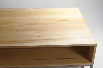 Modern Metal Box Frame Storage Coffee Table Solid Wood Living Room Custom Table - Image 4